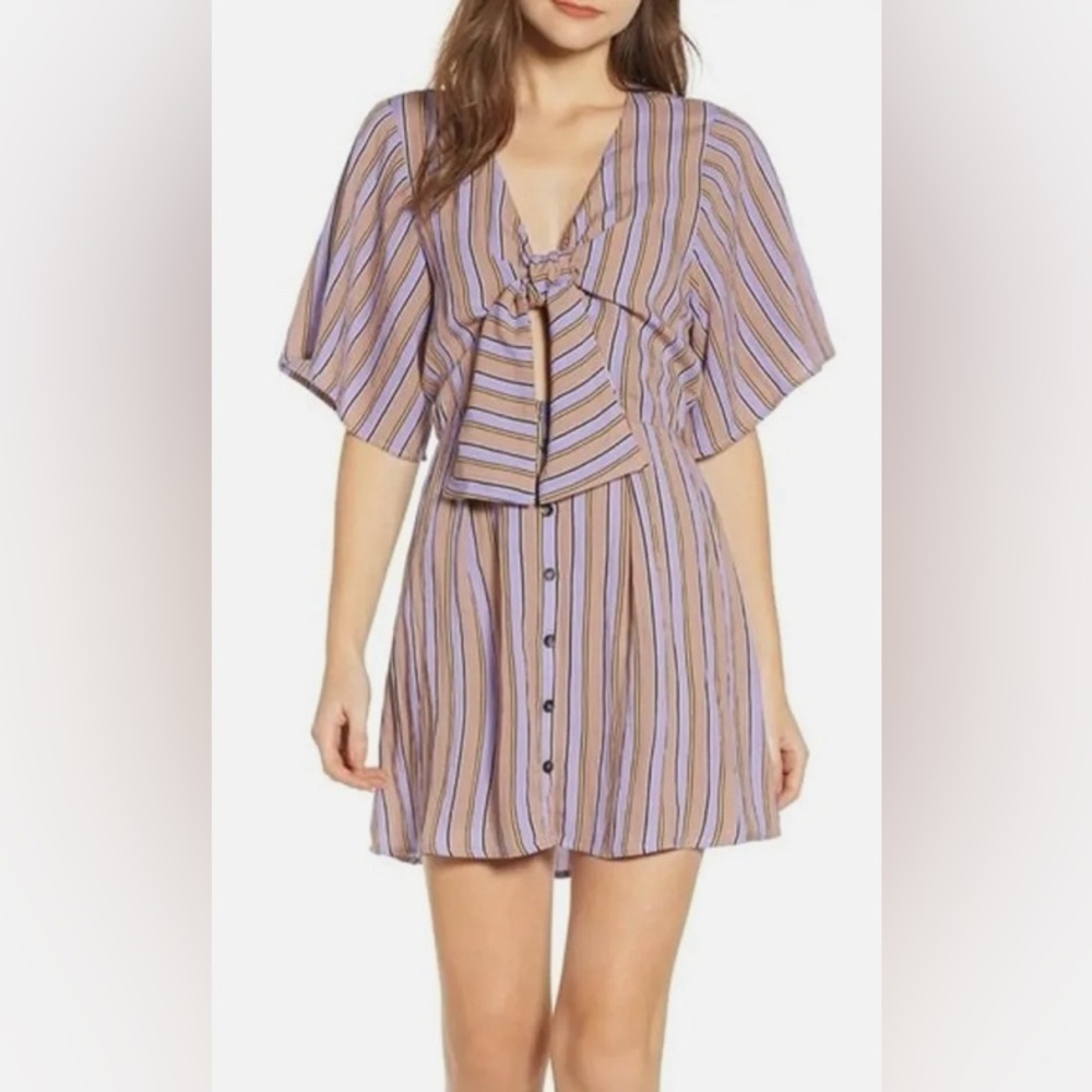 Moon River Striped Purple Dress, Size S